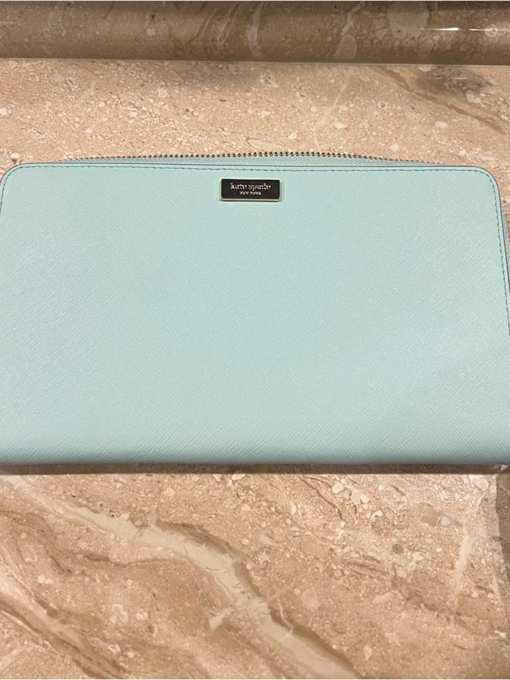 Kate Spade Teal/Turquoise Blue Leather Newburry Lane Talla Wallet